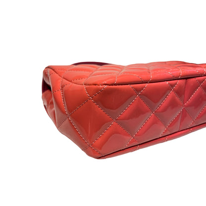 Used Chanel Patent Leather Flap Shoulder Bag PHW Pink