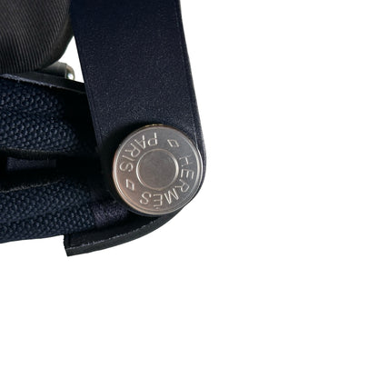 Brand New HERMES Canvas Leather Mini Herbag Handbag Navy PHW