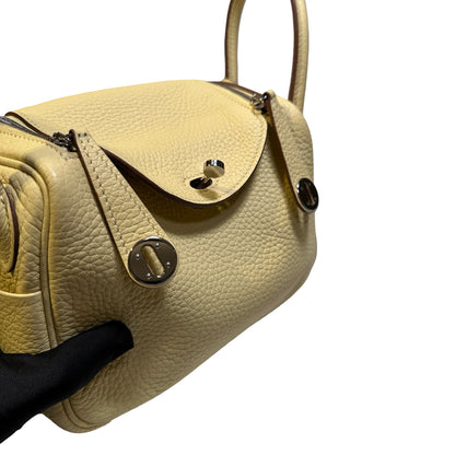 Used HERMÈS Leather Mini Lindy Shoulder Bag YELLOW PHW