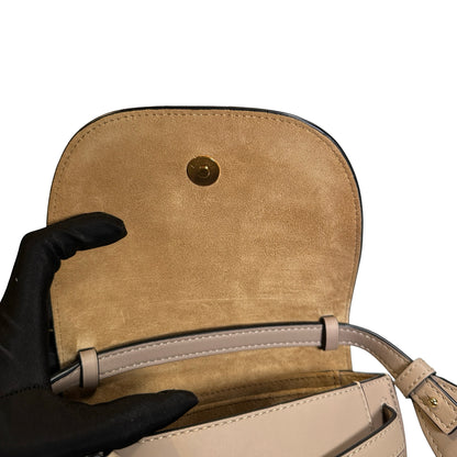 Used LOEWE Calfskin Gate Dual Crossbody Bag Taupe