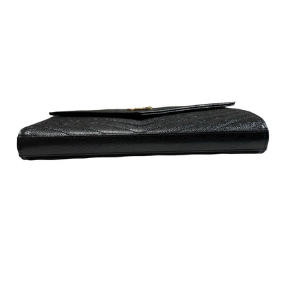 Unused SAINT LAURENT Caviar Leather WOC Cross Body Bag Black GHW