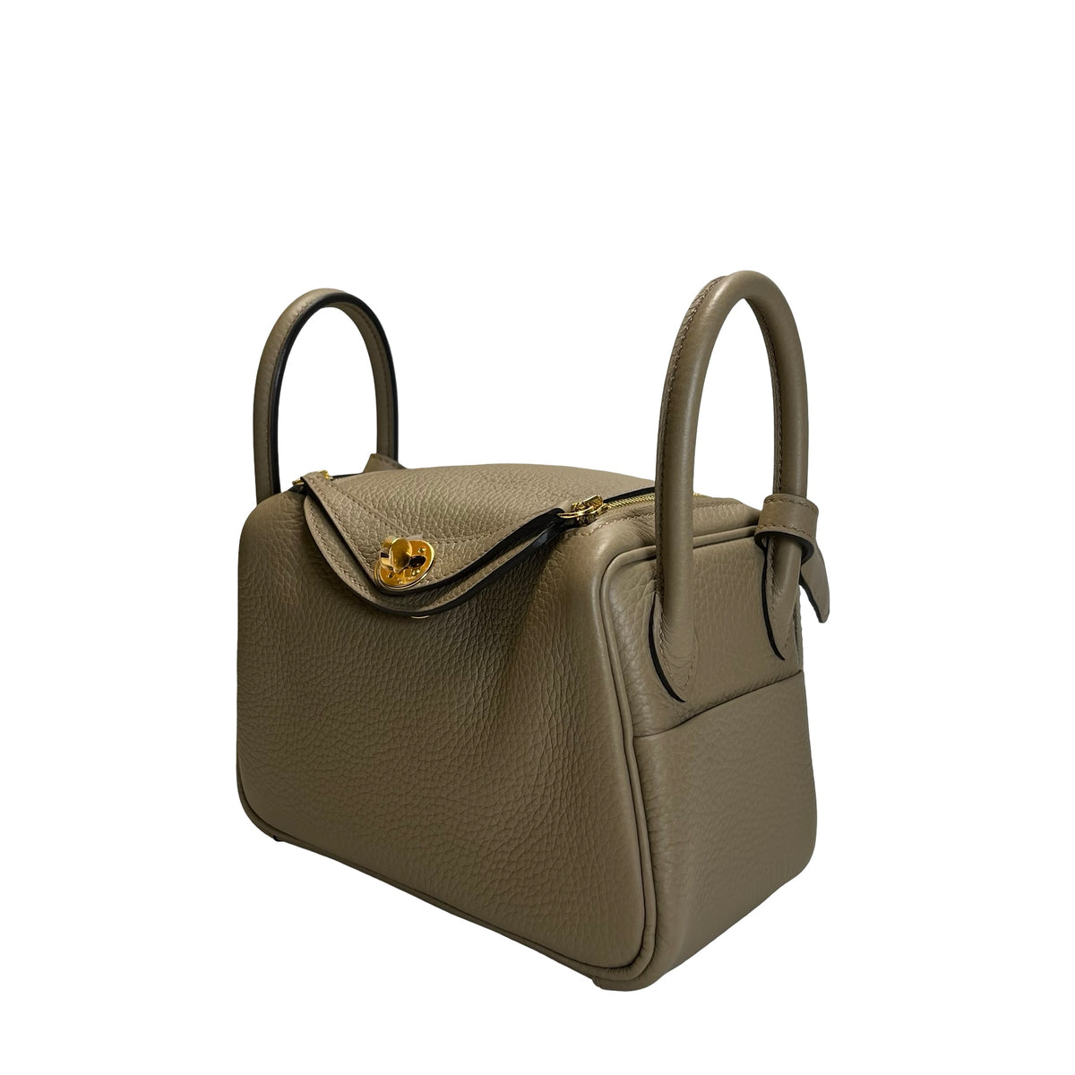 Brand New HERMES Clemence Lindy Handbag Etoupe