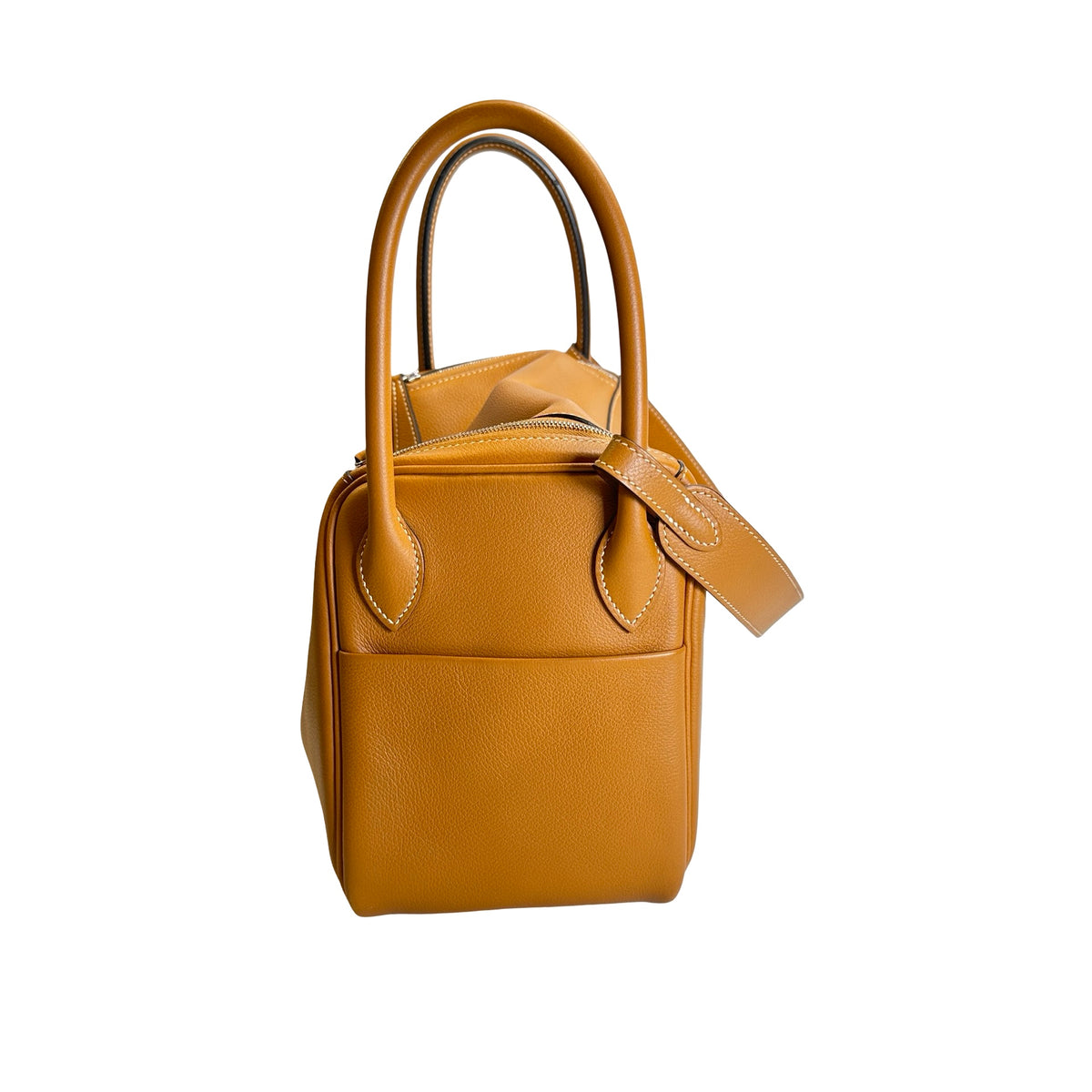 Used HERMES Leather Lindy 26 Shoulder Bag Brown PHW