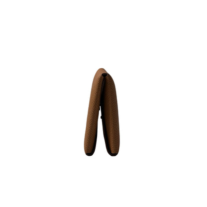New HERMÈS Calvi Duo Card Holder Brown