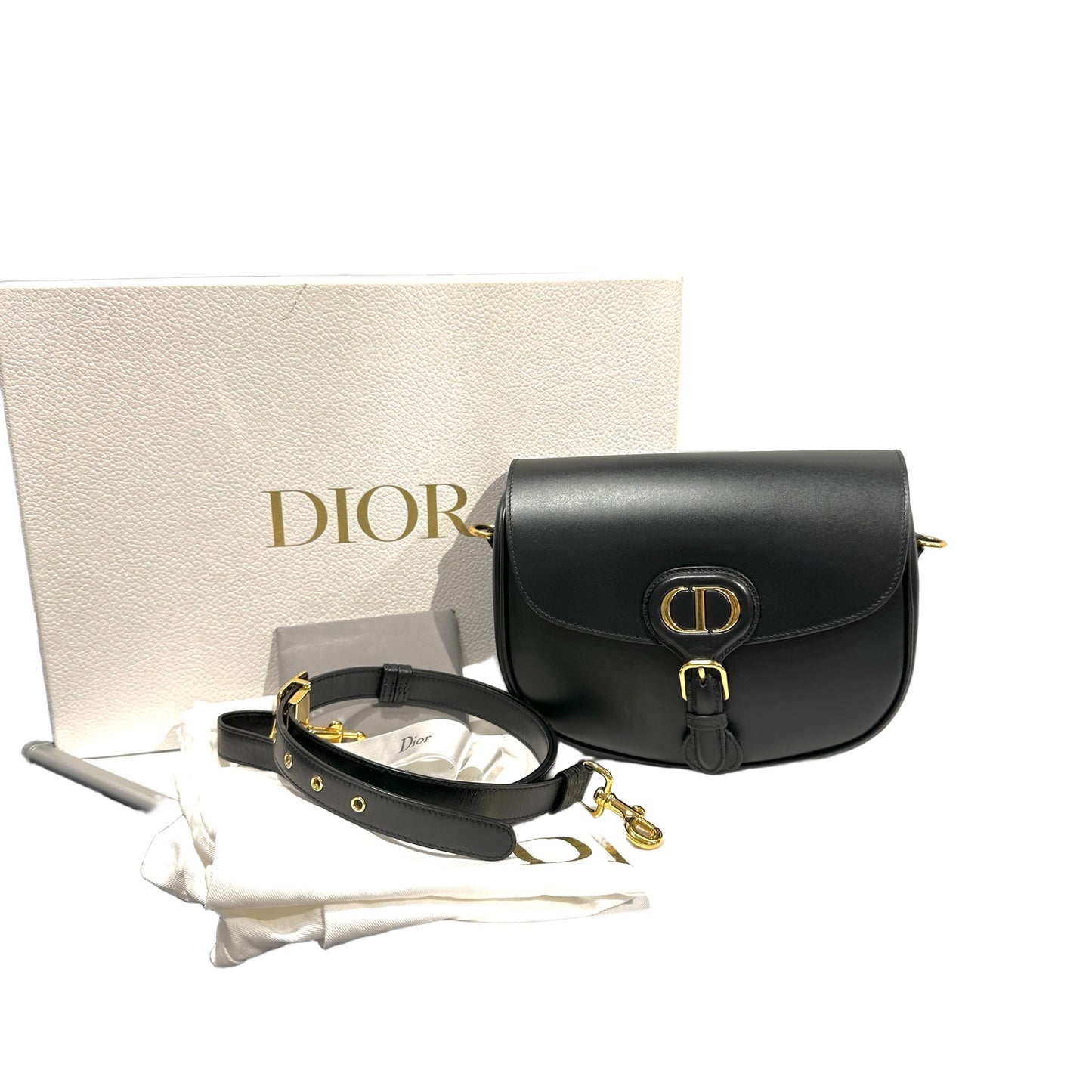 Used DIOR Bobby Cross Body Bag Black GHW