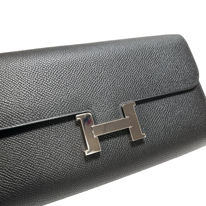 Used Hermès Calfskin Leather Constance to go Cross Body Bag PHW Black