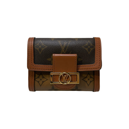 Used LOUIS VUITTON Monogram Monogram Reverse Portefeuille Dauphine Compact Wallet Brown Caramel
