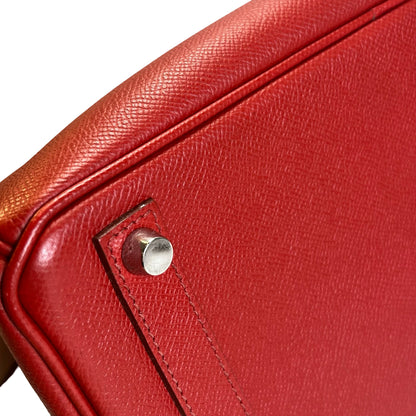 Used HERMES Epsom HAC 28 Handbag Red PHW