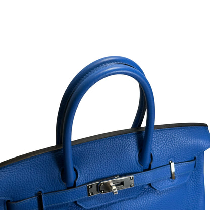 Used HERMES Togo Birkin 30 Handbag Blue PHW