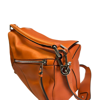 Used LOEWE Leather Puzzle Bag Handbag Orange