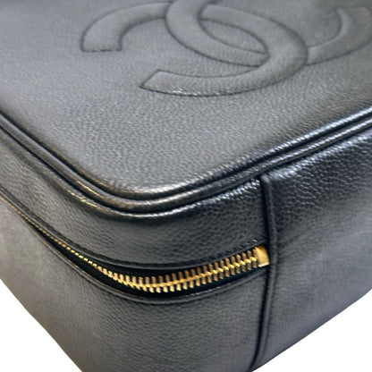 Used CHANEL Caviar leather Caviar Vanity Case Vanity case Black Gold