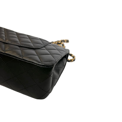Used CHANEL Lambskin CF 25 Clambskin Chain Shoulder Bag Black