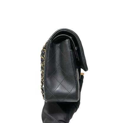 Used Chanel Calfskin Leather CF 23 Shoulder Bag Black GHW