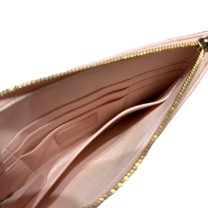 New CHANEL Calfskin Leather Card Case GHW Light Pink