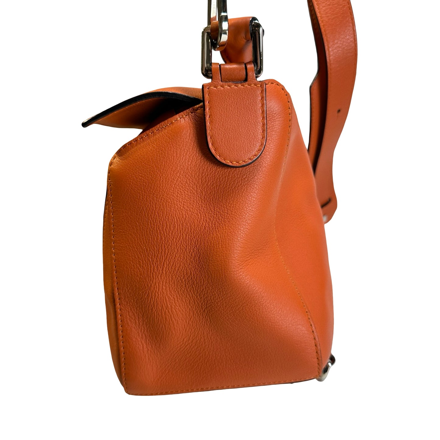 Used LOEWE Leather Puzzle Bag Handbag Orange