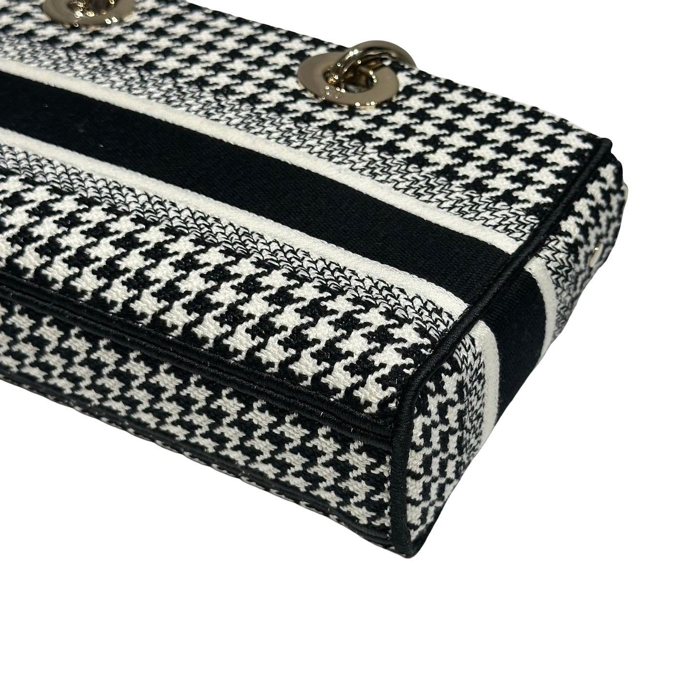 DIOR D-JOY MEDIUM CANVAS HOUNDSTOOTH GHW [3000160]