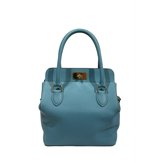 Used Hermès Swift leather Toolbox 20 Handbag P3 Bleu Du Nord PHW