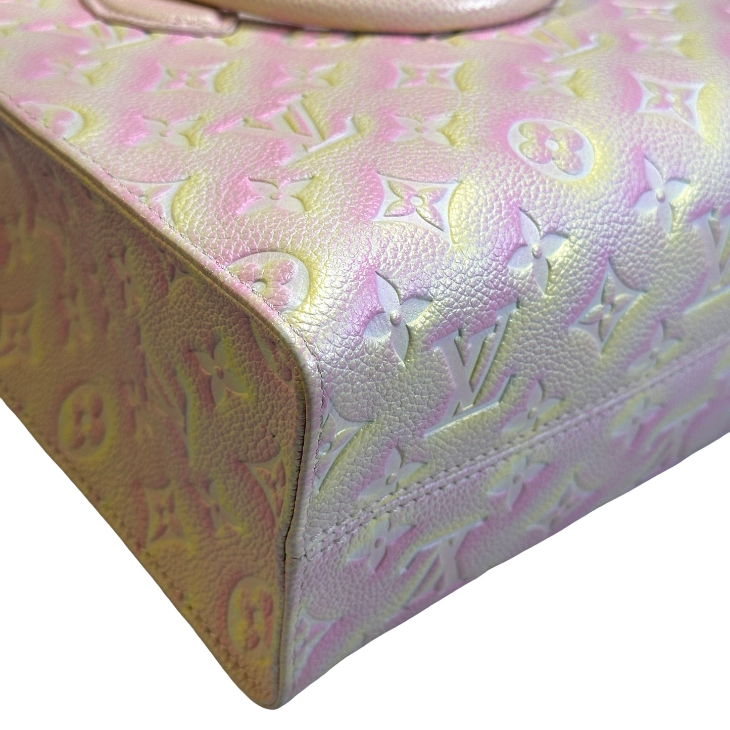 Used LOUIS VUITTON Monogram Empreinte Leather On The Go Handbag Sunrise Pastel