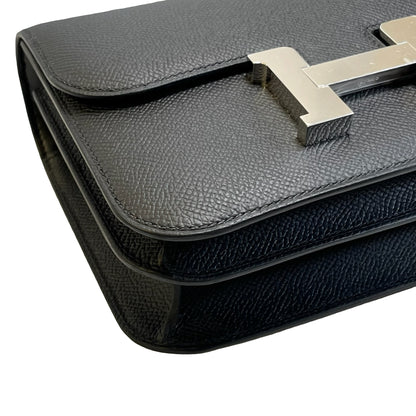 Brand New HERMES Epsom Mini Constance Shoulder Bag Black PHW