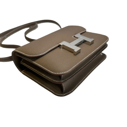 Brand New HERMES Epsom Mini Constance Shoulder Bag Etoupe PHW