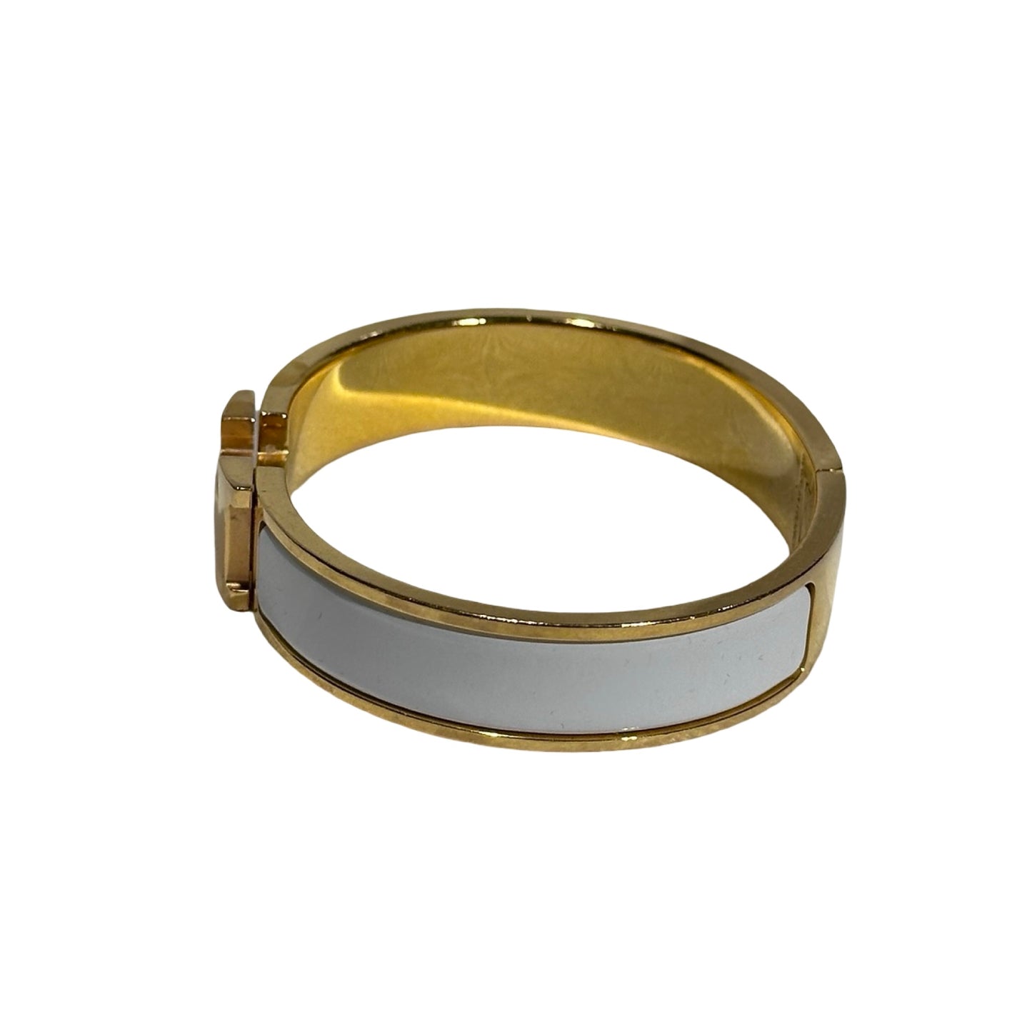 Used HERMÈS Clic H Bracelet Accessories White GHW