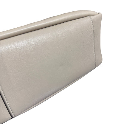 Used SAINT LAURENT Calfskin Leather LE 5 A 7 Hobo Bag Beige PHW