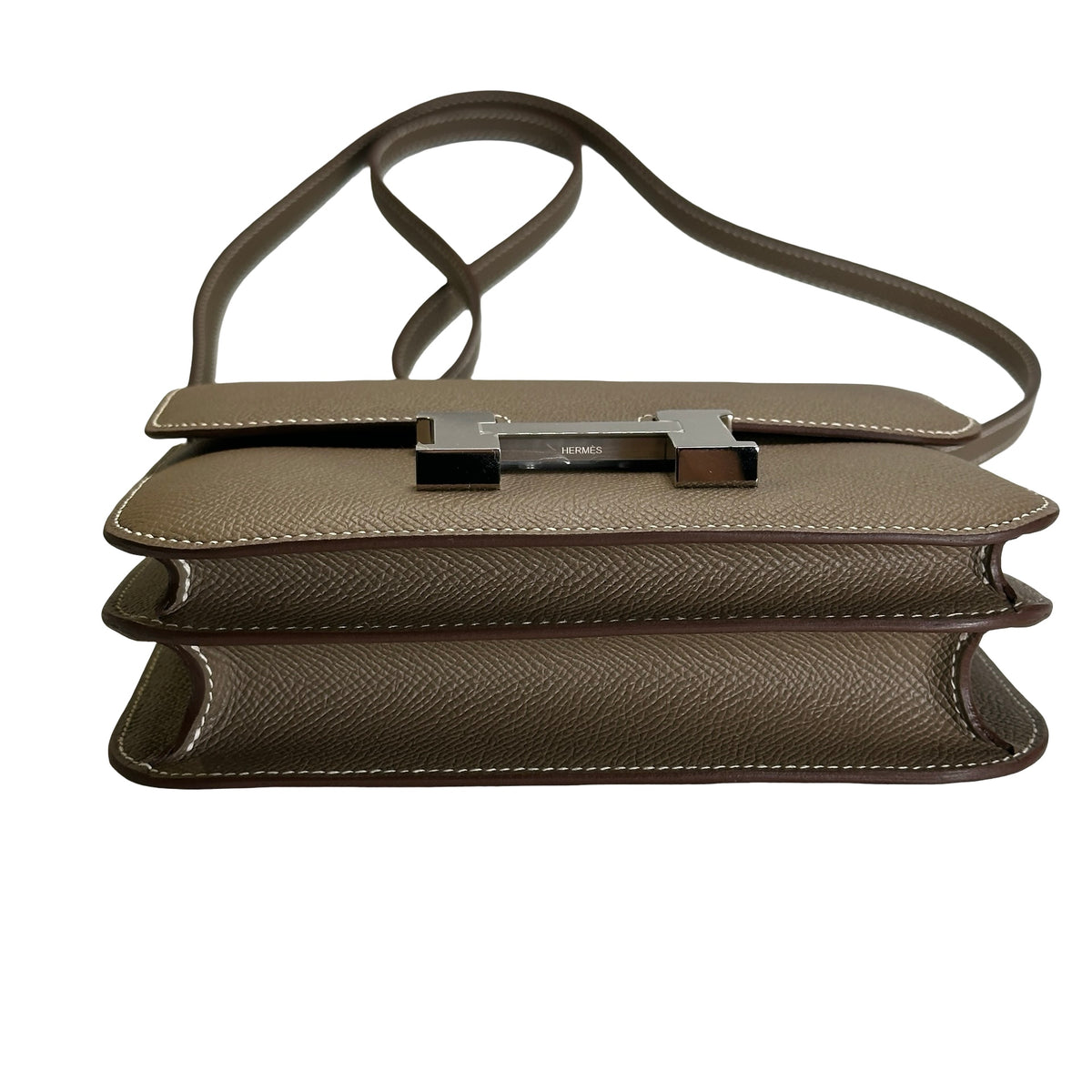 Brand New HERMES Epsom Leather Constance Crossbody Bag Etoupe