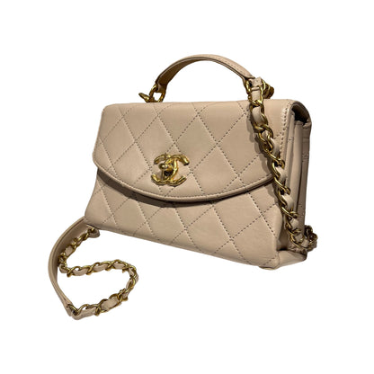 CHANEL LAMBSKIN TRENDY SPIRIT TOP HANDLE CHAIN SHOULDER BAG[3001187]