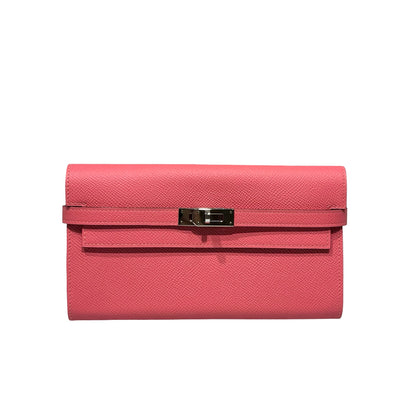 Used HERMÈS KELLY WALLET Wallet Pink PHW