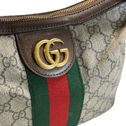 Used GUCCI GG Supreme Web Ophidia Shoulder Bag Beige Brown Green Red