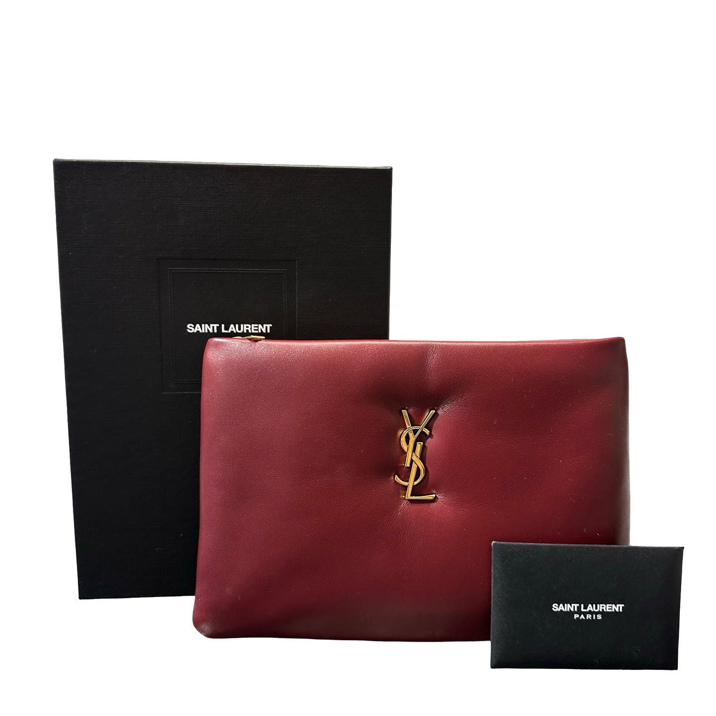 Used SAINT LAURENT Clutch Clutch Red GHW