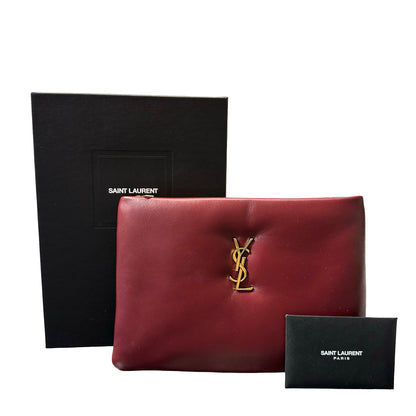 Used SAINT LAURENT Clutch Clutch Red GHW