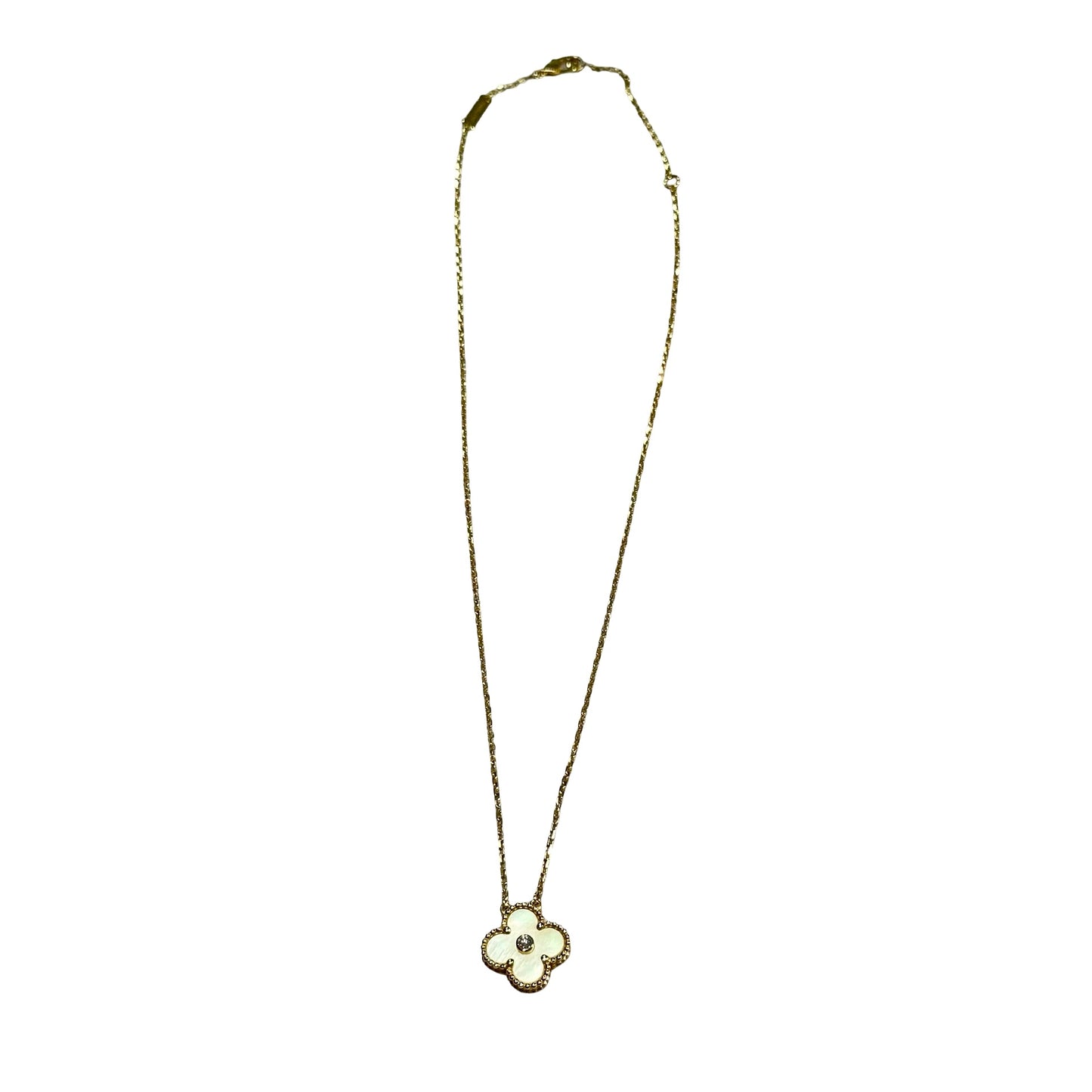 Used VAN CLEEF & ARPELS 18K Gold Diamond Vintage Alhambra Jewellery Gold White