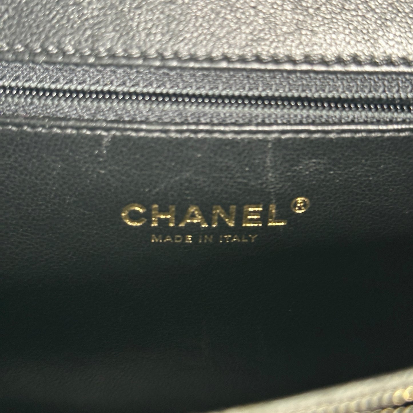 Used CHANEL Quilted Caviar CC Filigree Vanity Case Vanity case Black