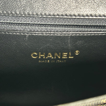 Used CHANEL Quilted Caviar CC Filigree Vanity Case Vanity case Black