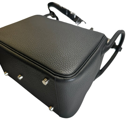 Brand New HERMES Leather Lindy 26 Handbag Black PHW