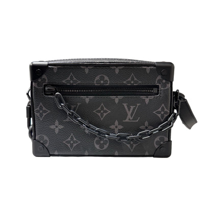 Used LOUIS VUITTON Monogram Eclipse Canvas Soft Trunk Mini Cross Body Bag Black