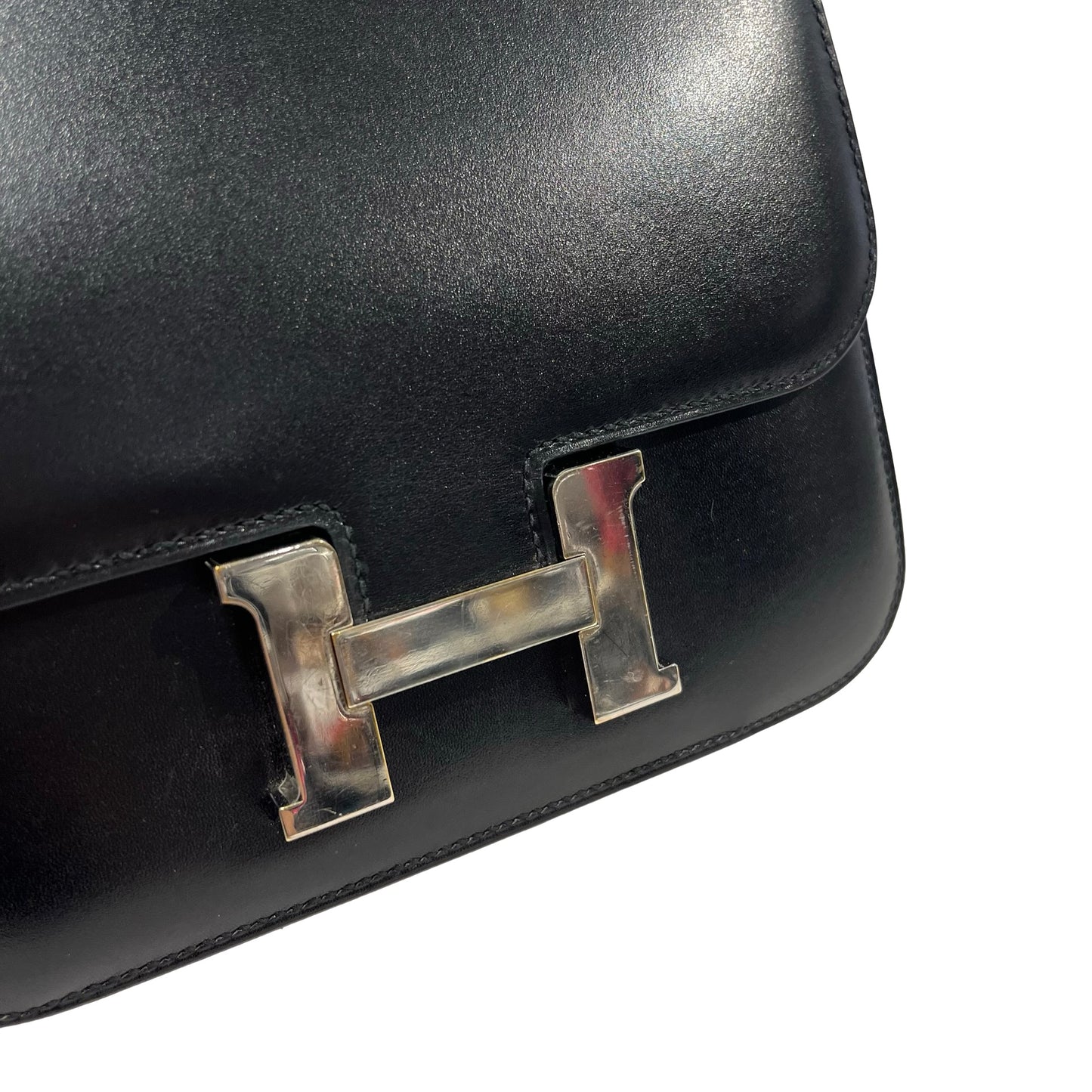 Used HERMES Solid color Constance Shoulder Bag Black