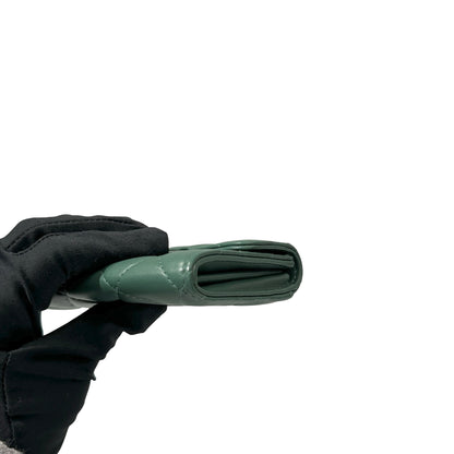 Used Chanel Flap Wallet Small Wallet Green PHW