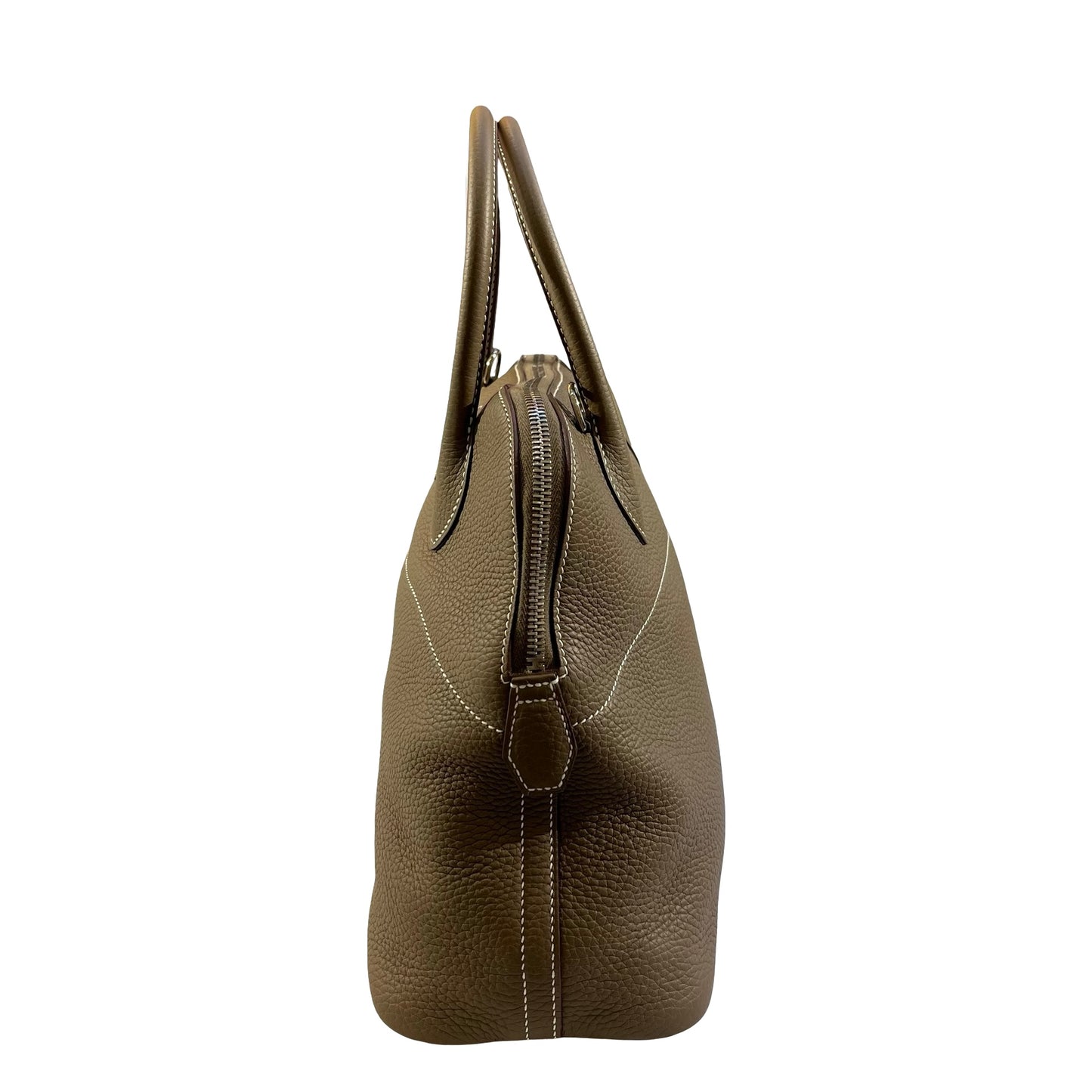 Used Hermès Taurillion Bolide 31 Shoulder Bag Etoupe (18) PHW