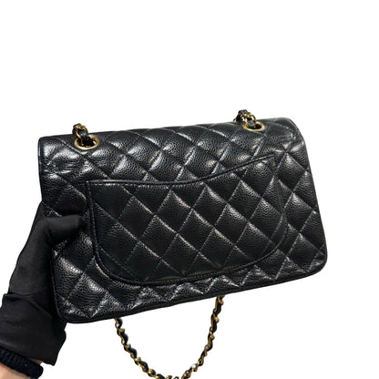 Used CHANEL Caviar Quilted CF23 Chain Shoulder Bag Black Gold