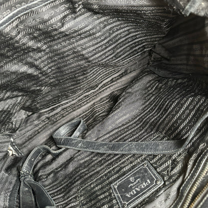 Used PRADA Leather Tote Bag Tote Bag Black