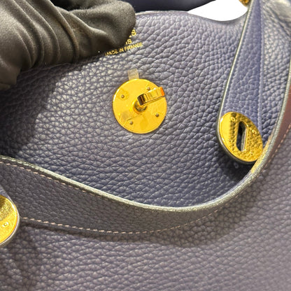 Used HERMÈS Lindy 30 Shoulder Bag Navy Blue GHW