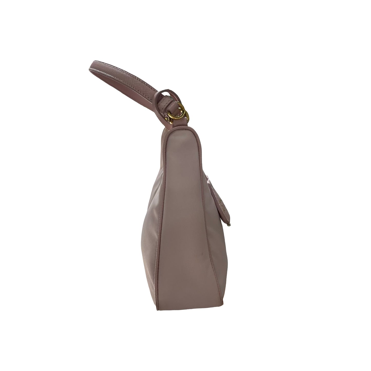 Used PRADA Nylon Calfskin Leather Re-Edition Shoulder Bag Pink GHW