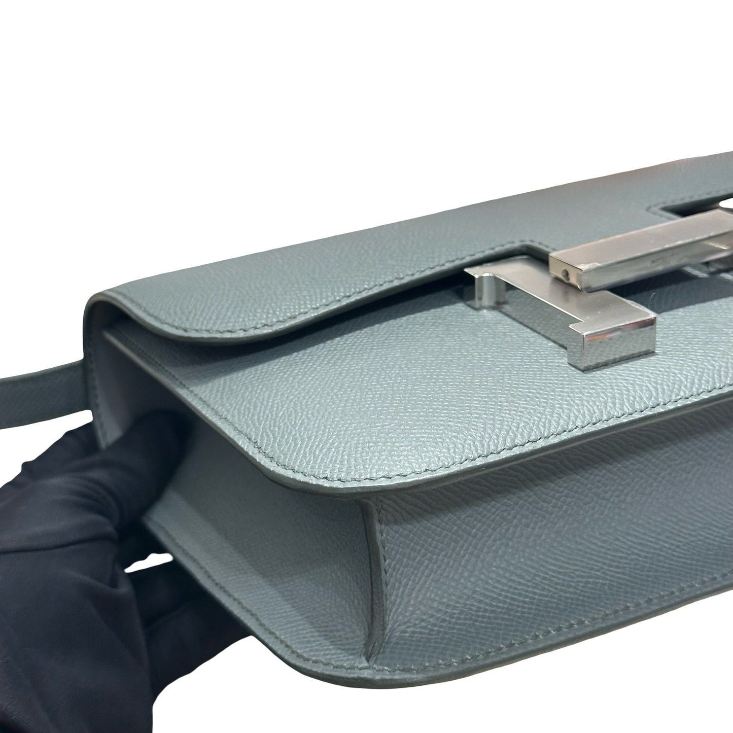 New HERMÈS Calfskin Leather Constance Shoulder Bag PHW Vert Amande