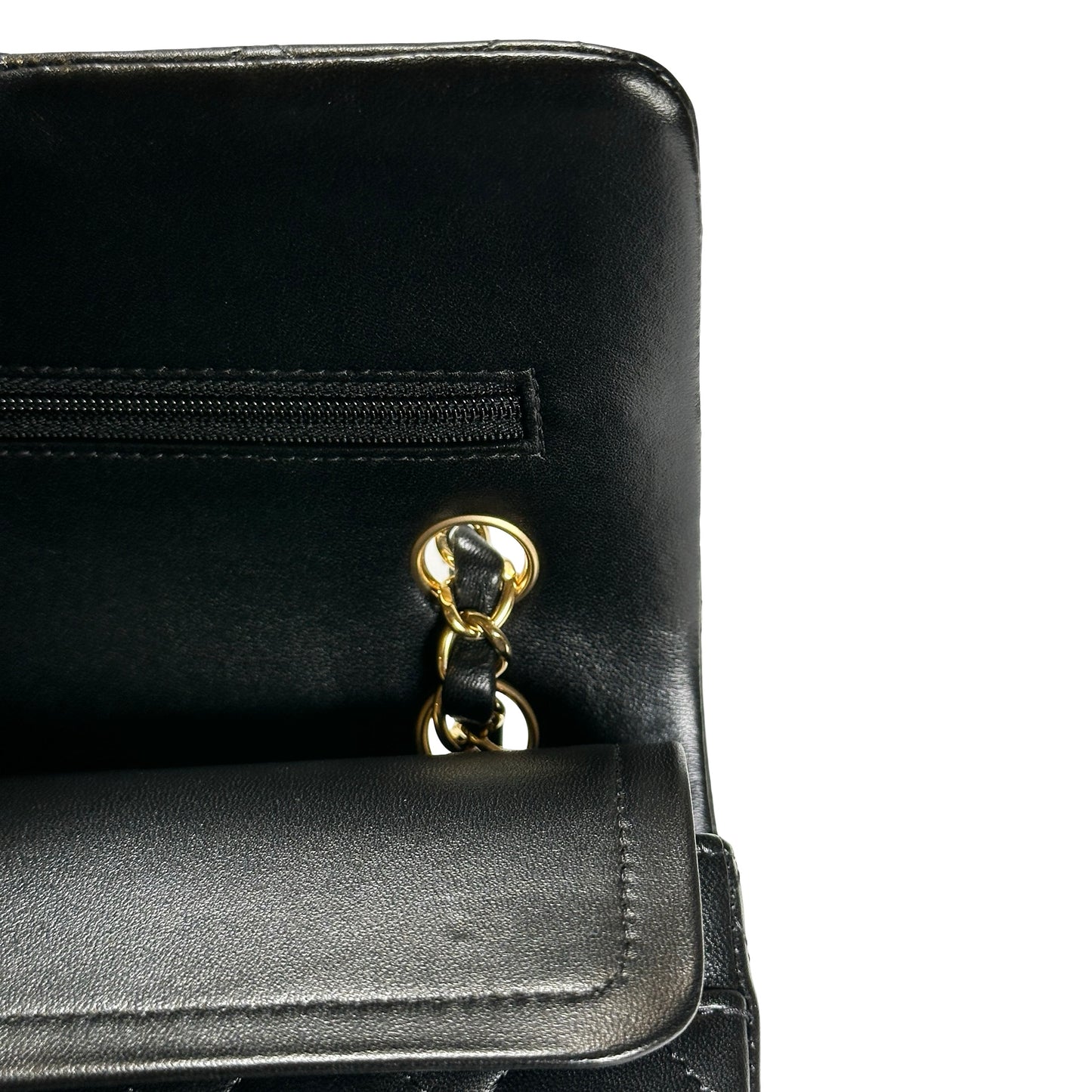 Brand New CHANEL Quilted Lambskin Classic Flap Chain Shoulder Bag Black GHW