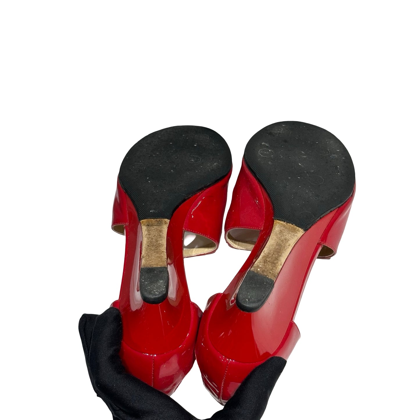 JIMMY CHOO PATENT SANDAL HEELS [3001113]