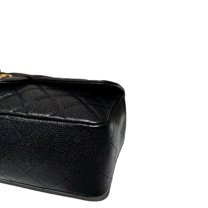 Used CHANEL Classic Flap Shoulder Bag Black GHW