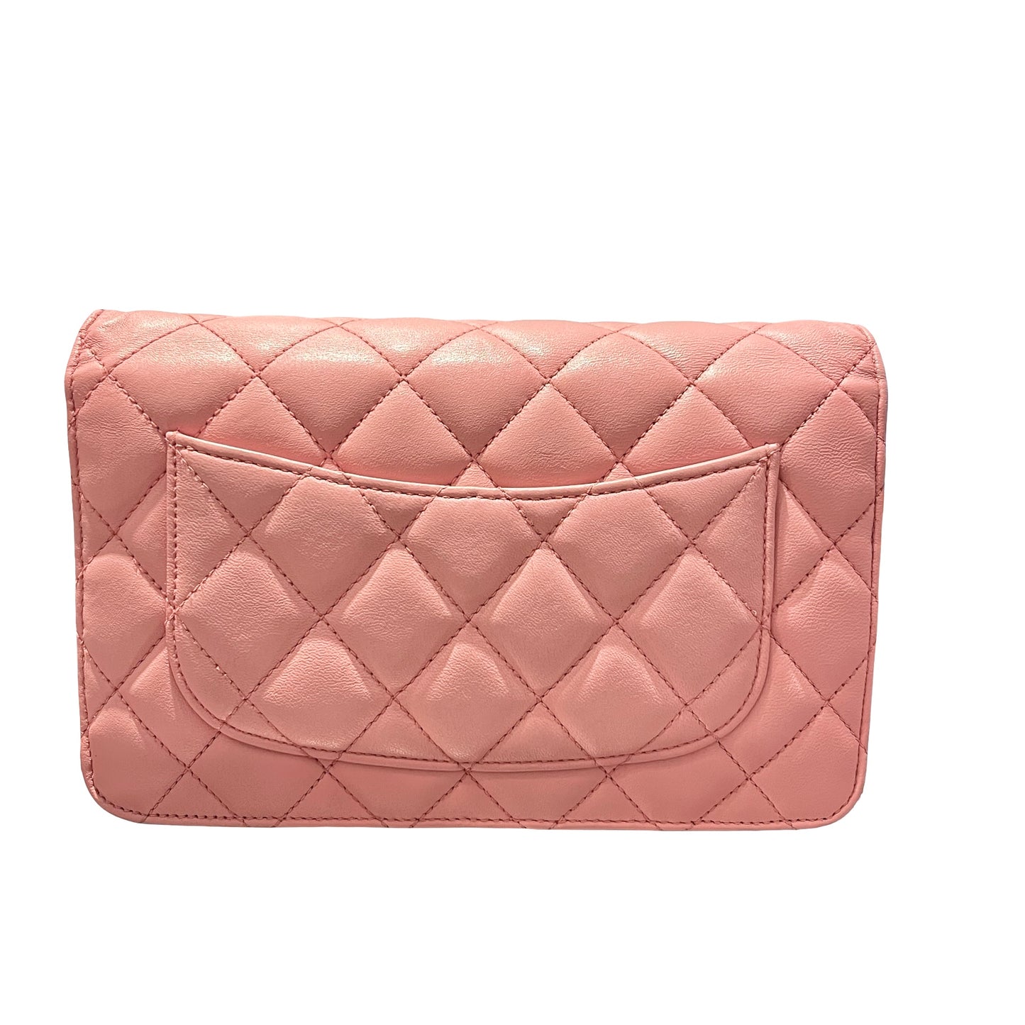 Used CHANEL Lambskin WOC Shoulder Bag Pink PHW