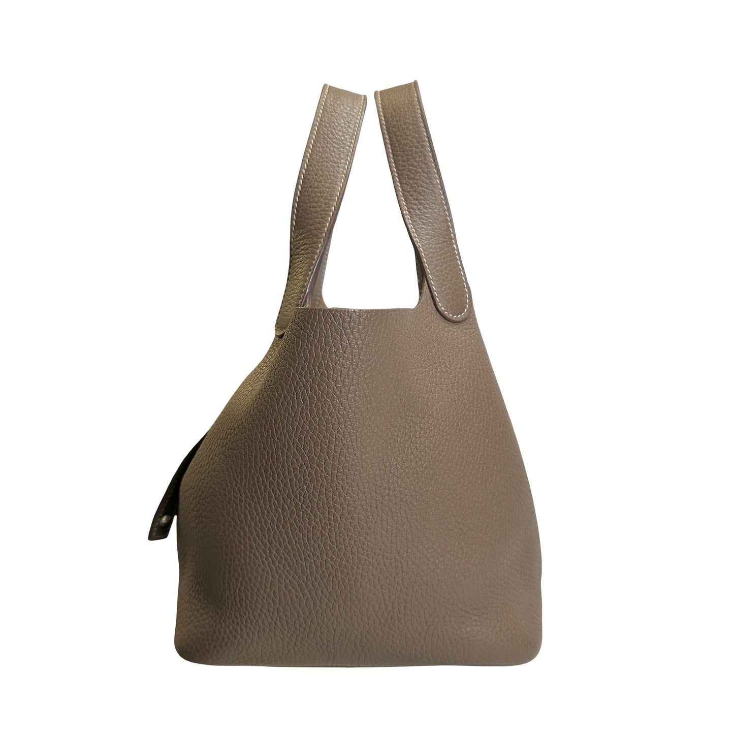 Used HERMES Clemence Picotin Lock Handbag Etain